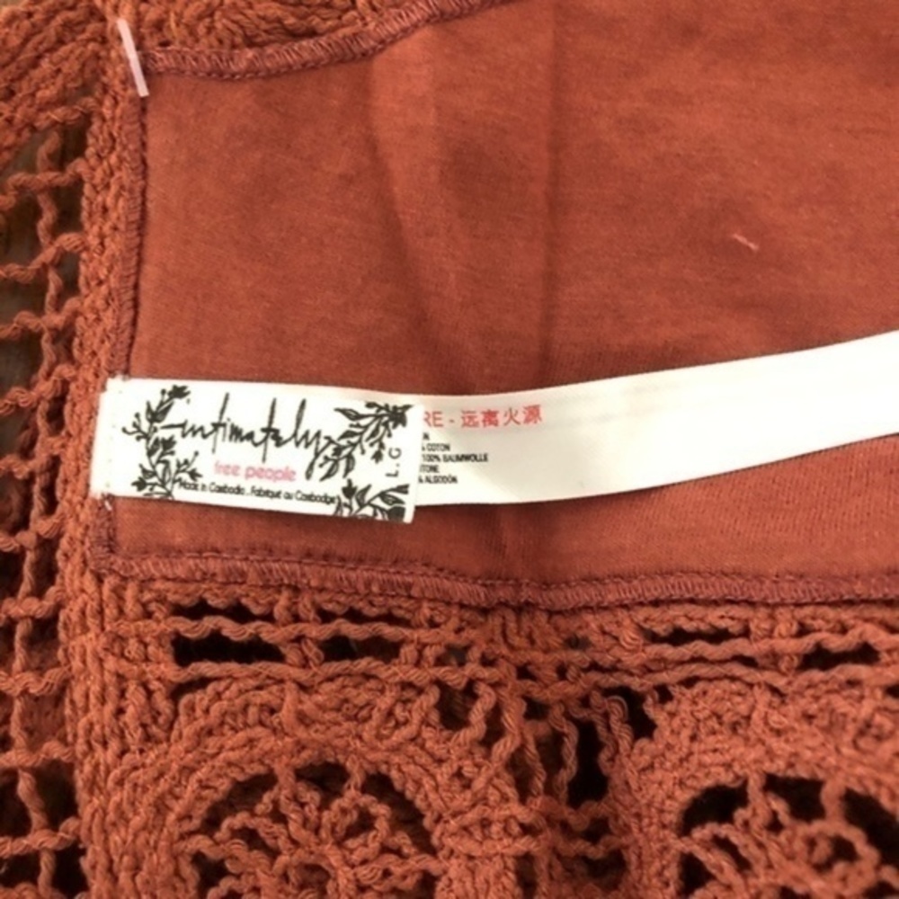 FREE PEOPLE Sydney Crochet Halter-Ties Open Back Crop Top/Bralette-Lg NWT - Picture 16 of 16
